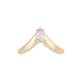 Moonstone Pointed Ring 14k gold vermeil