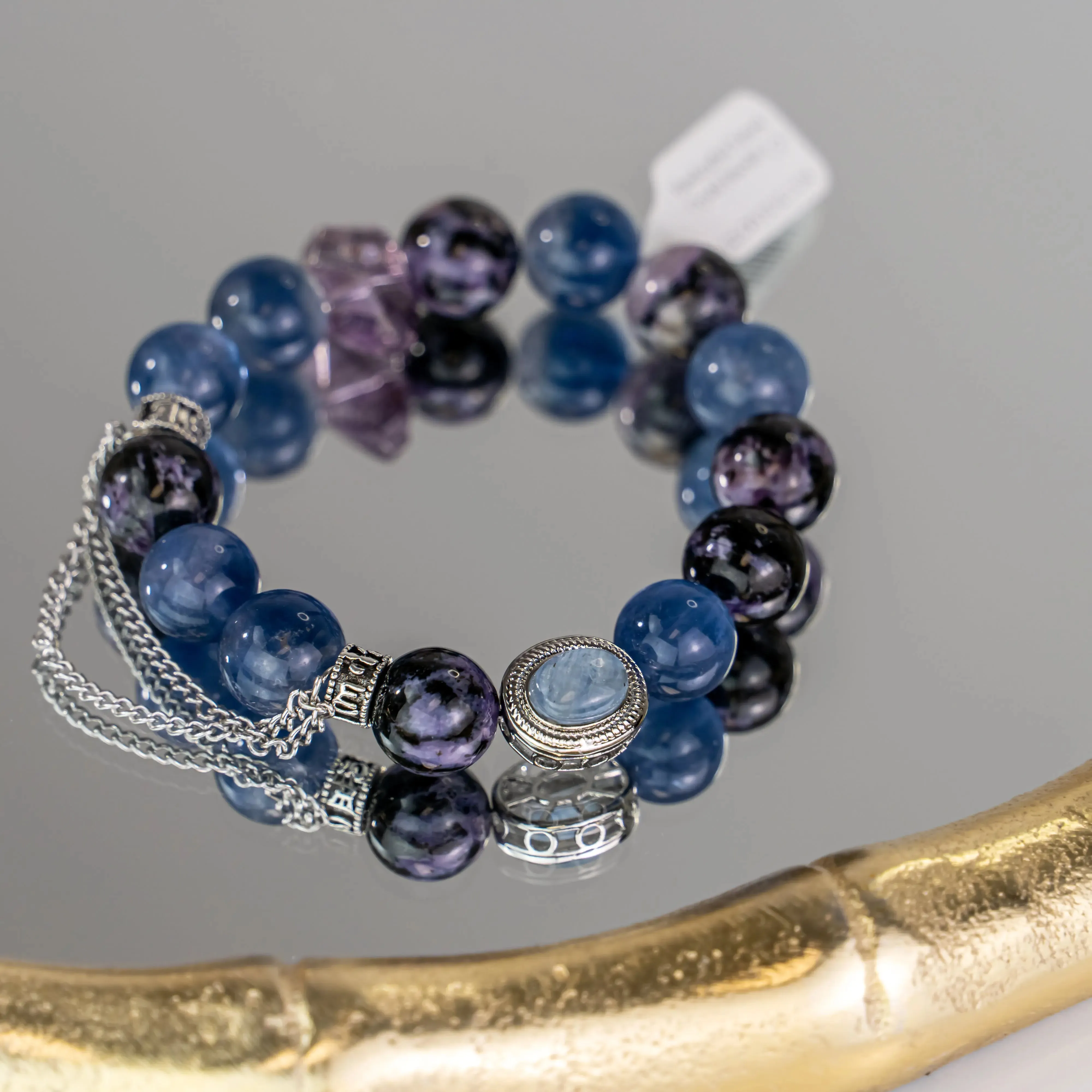 Natural Charoite Amethyst Kyanite Bracelet