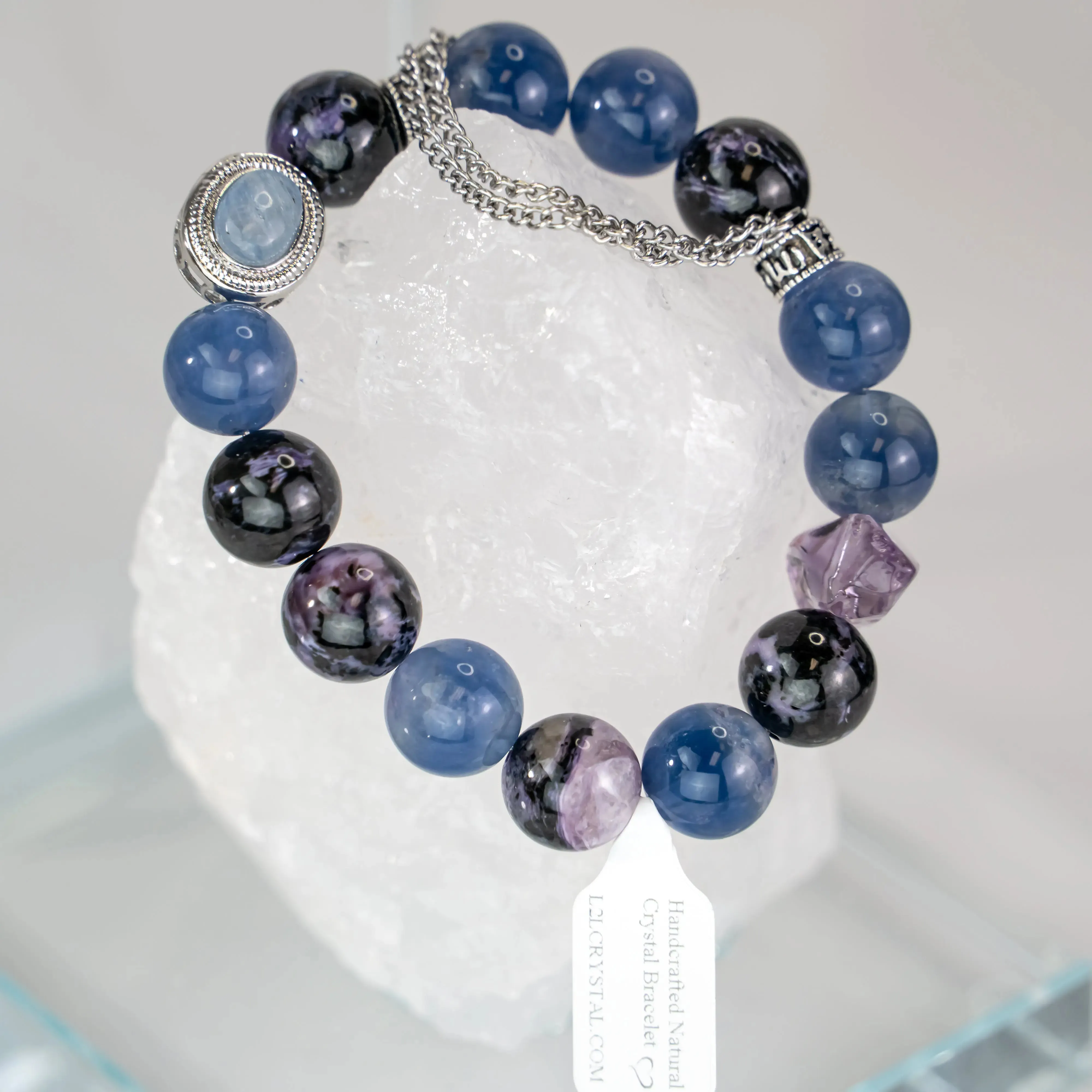 Natural Charoite Amethyst Kyanite Bracelet