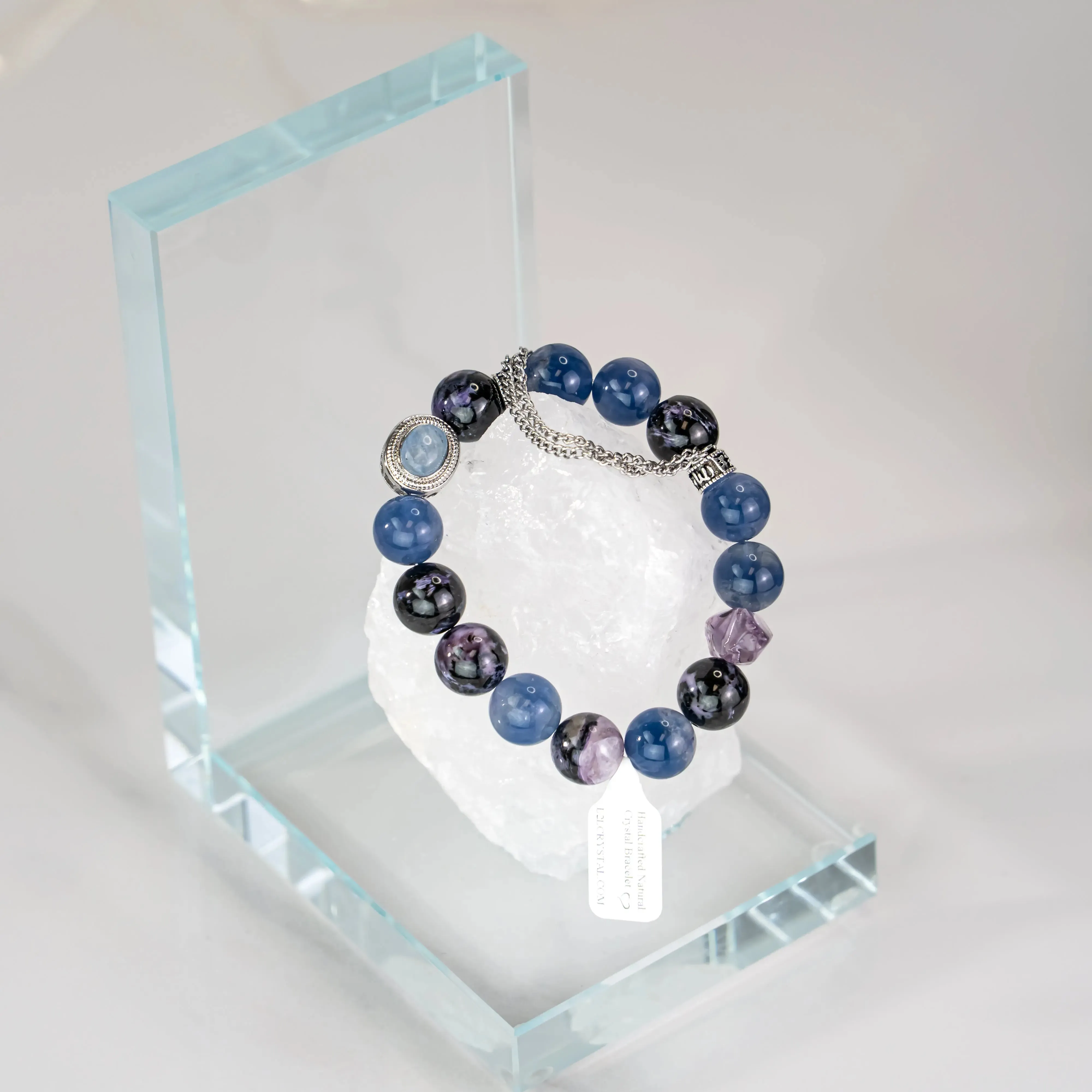 Natural Charoite Amethyst Kyanite Bracelet