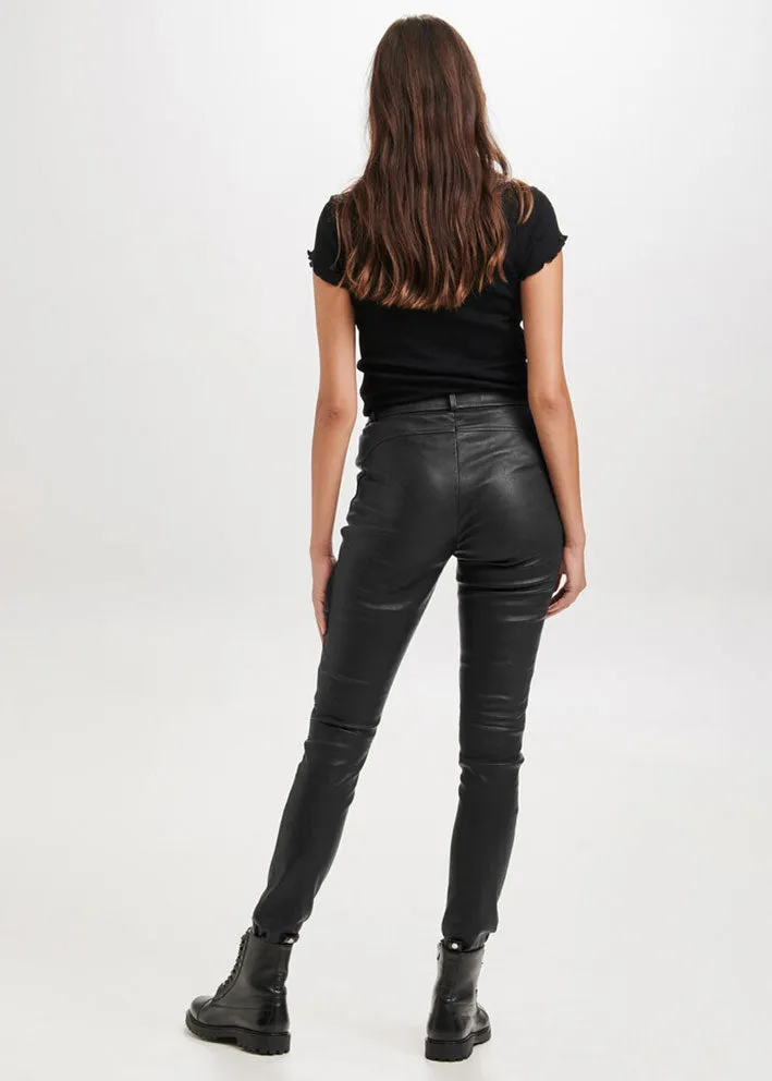 Notyz Leggings with saddleback 10910 Skindbukser - Black with gold