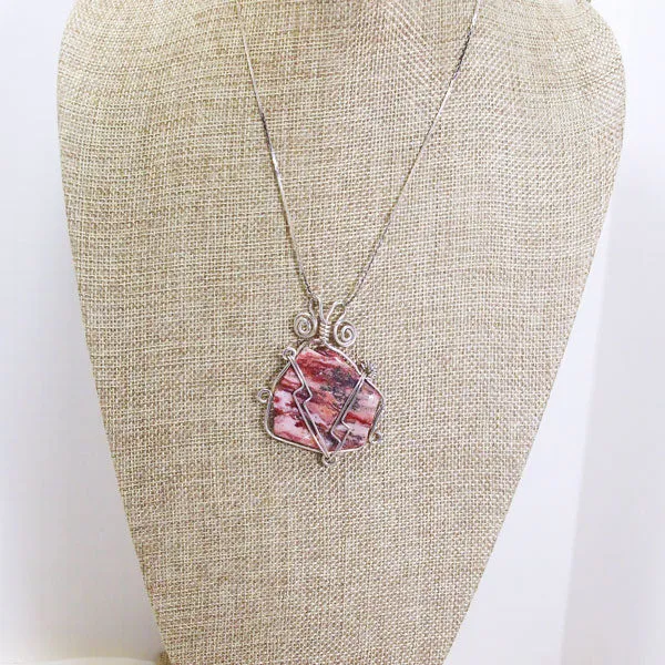 Odetta Wire Wrap Cabochon Pendent Necklace