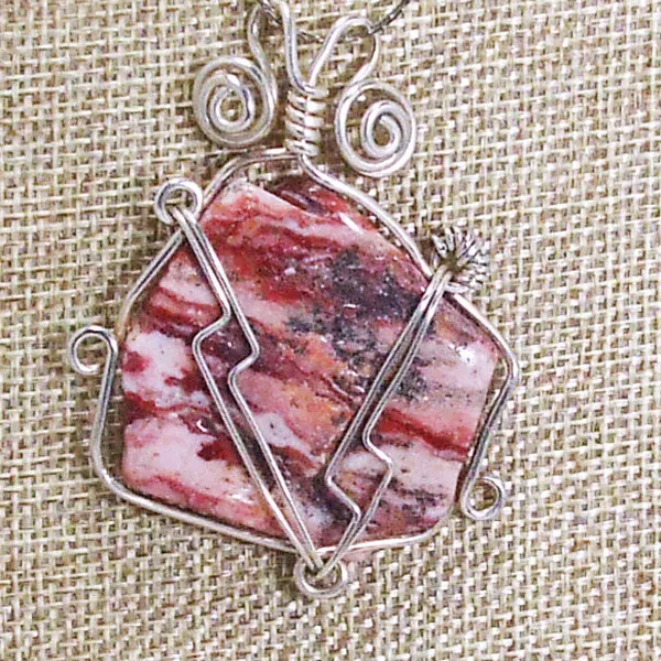 Odetta Wire Wrap Cabochon Pendent Necklace