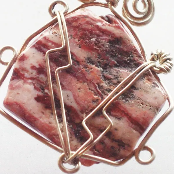 Odetta Wire Wrap Cabochon Pendent Necklace