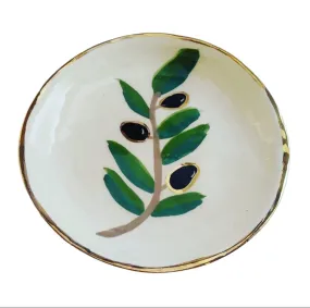 Olive Leaf Ceramic Plate