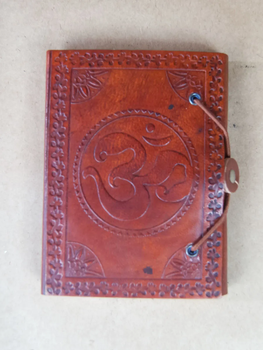 Om Leather Bound rice paper Journal