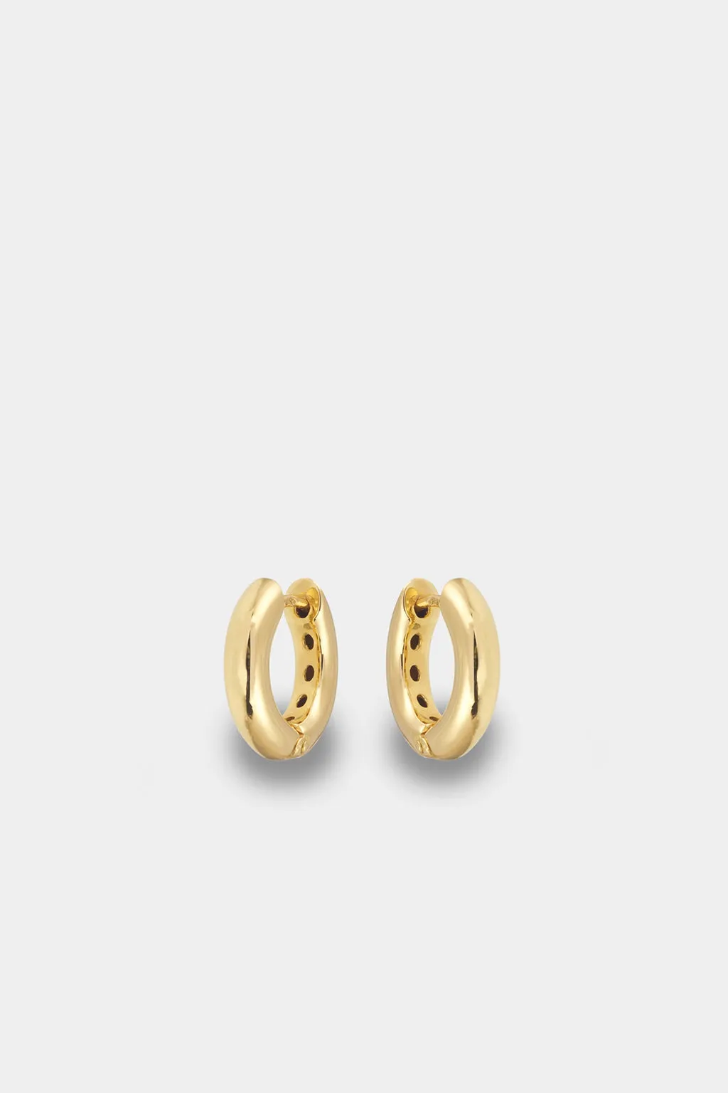 PAIR OF SMOOTH YELLOW GOLD HUGGIE HOOPS