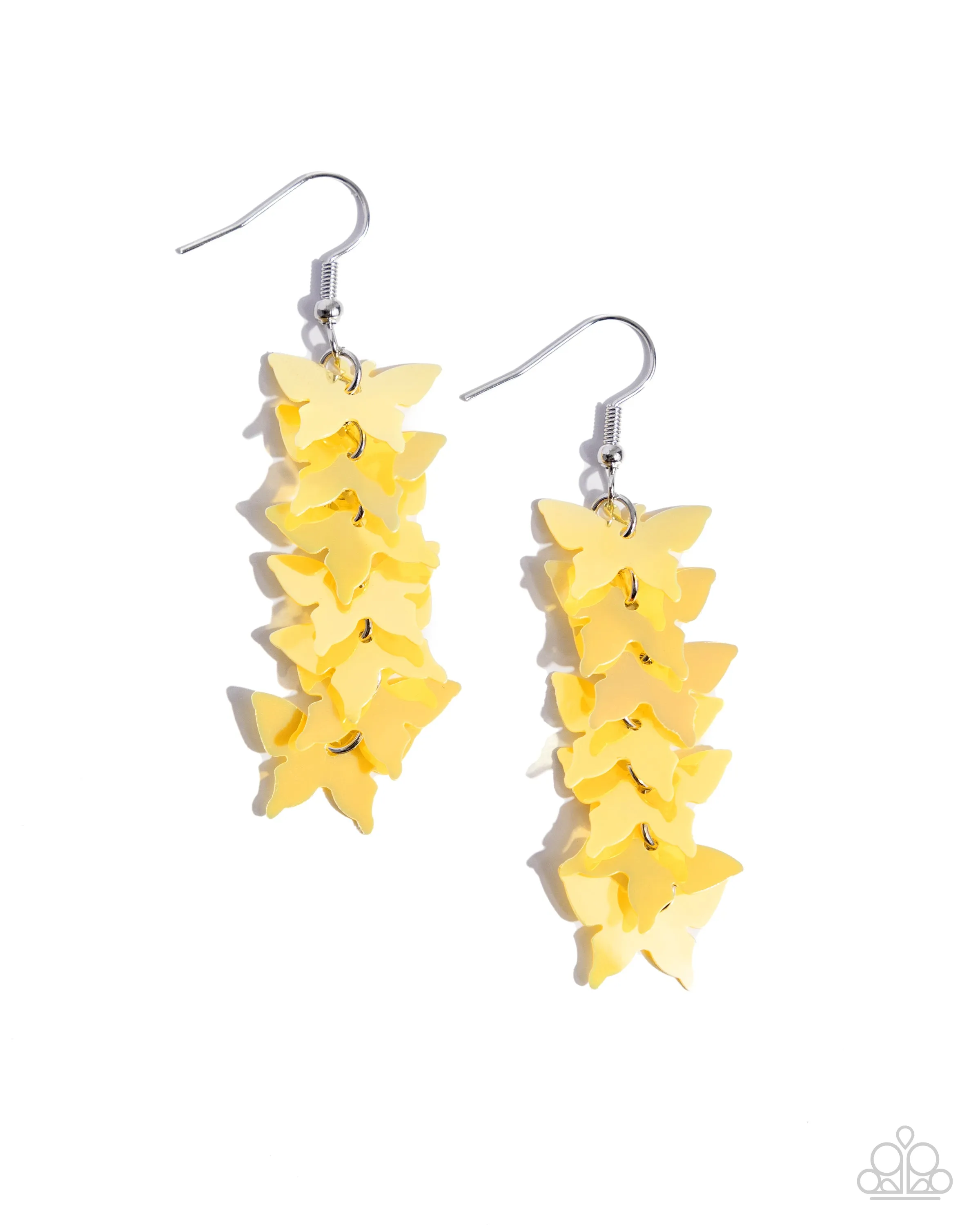 Paparazzi Aerial Ambiance Yellow Earrings