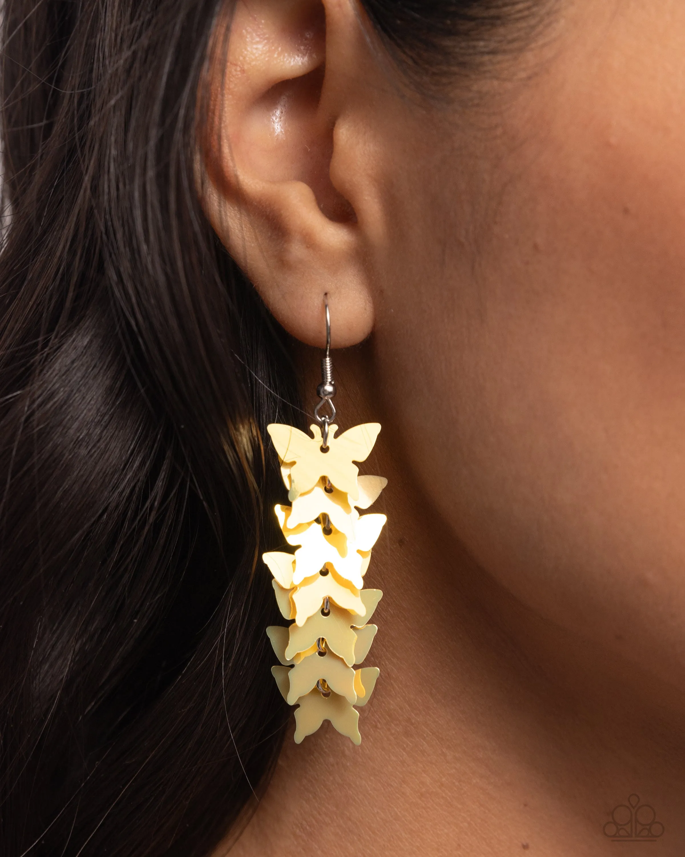 Paparazzi Aerial Ambiance Yellow Earrings