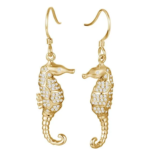 Pavé Lady Seahorse Earrings