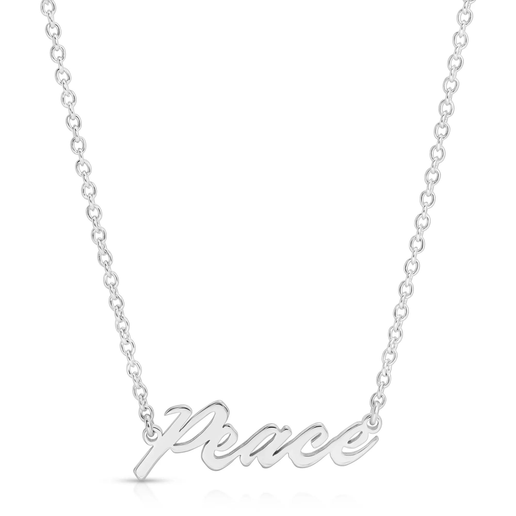 PEACE SCRIPT NECKLACE by eklexic