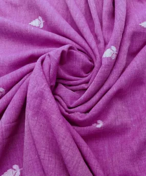 Pink buti handwoven cotton jamdani fabric