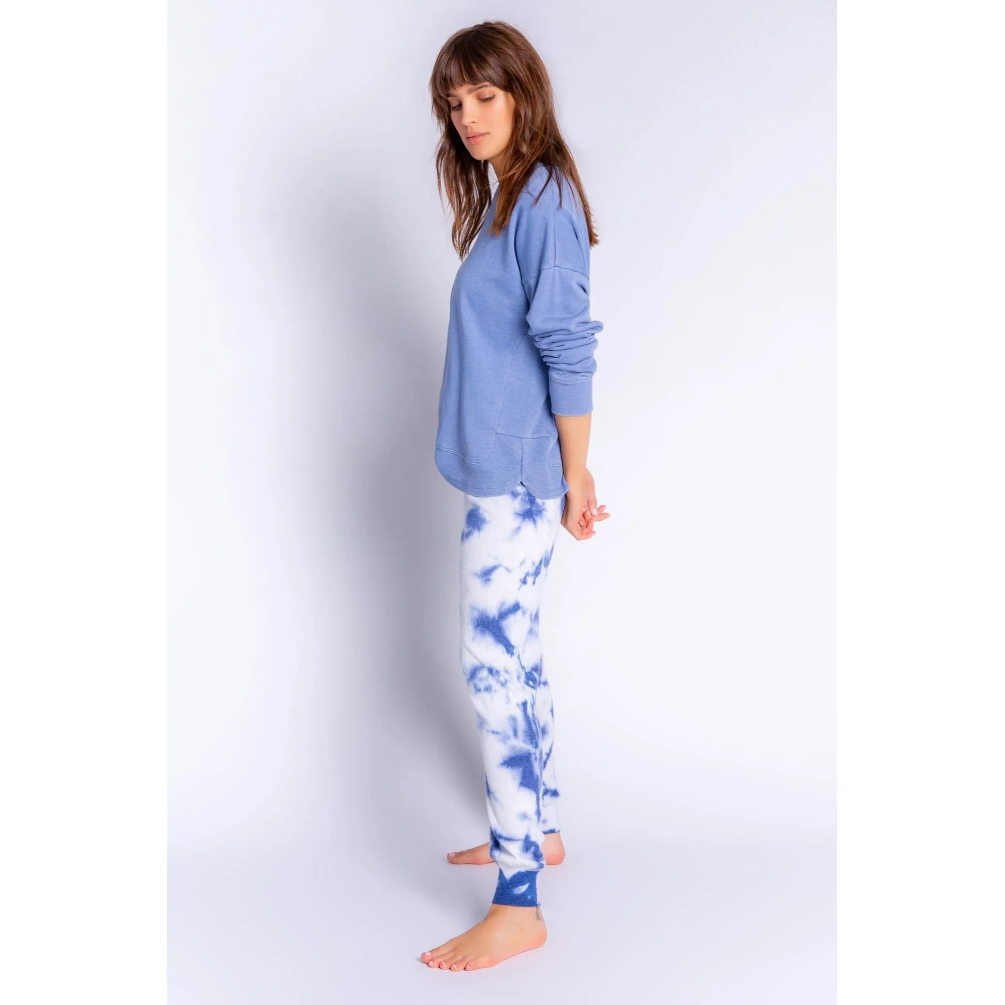 PJ Salvage Women's Blue Tie Dye Jammie Pants - DENIM