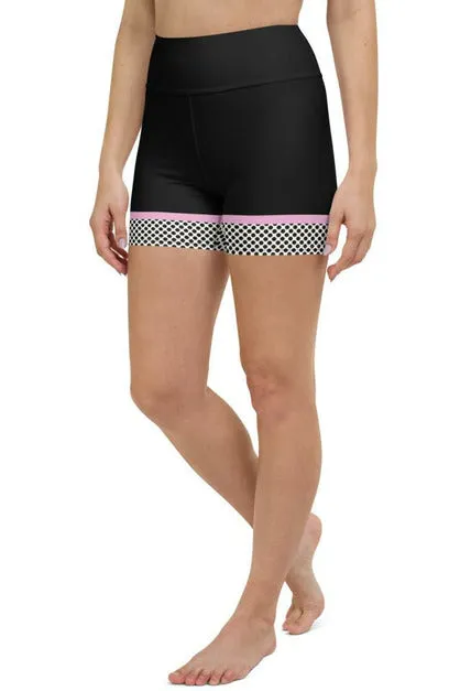 Polkadot Pink Yoga Shorts