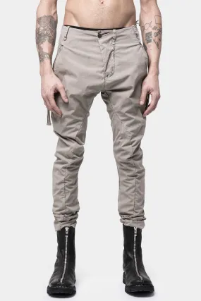 Poplin split zip pants, Shale