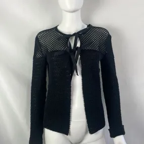 PradaBlack Loose Knit Tie Front Top