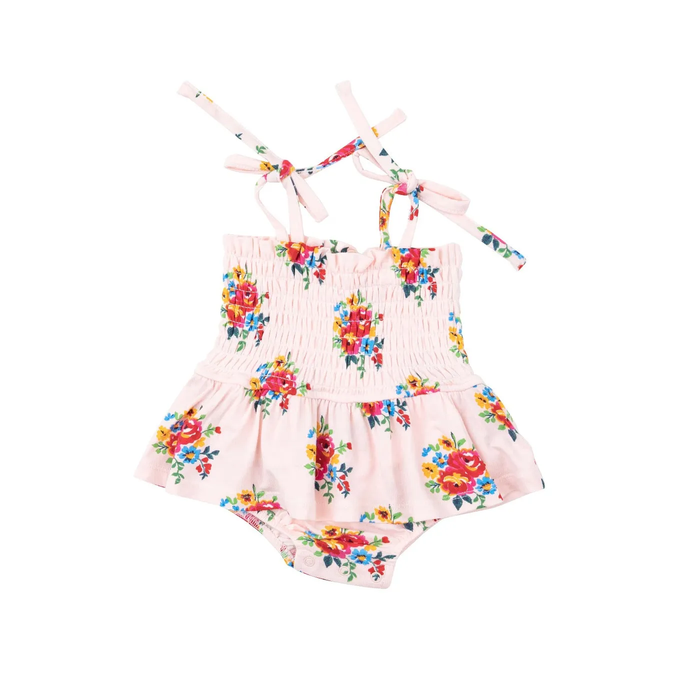 Pretty Bouquets Smocked Bubble with Skirt by Angel Dear