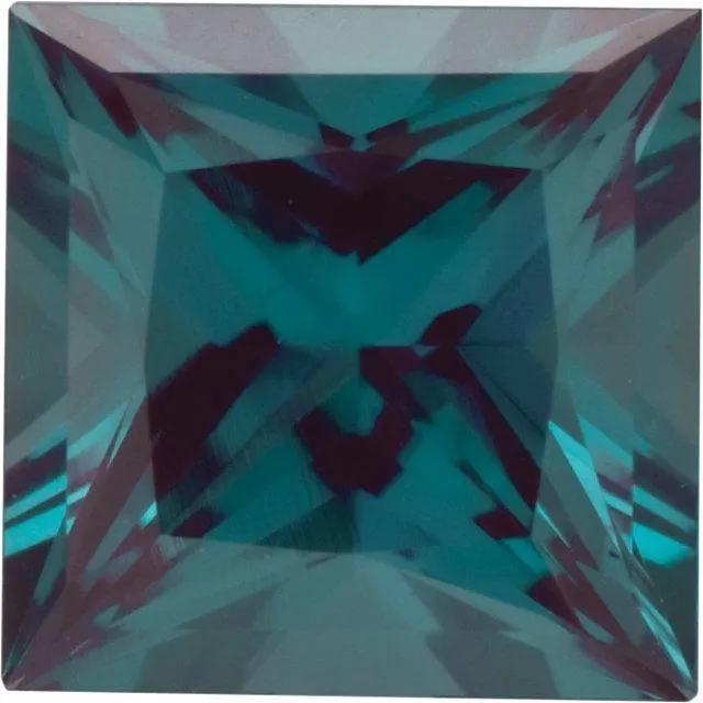 Princess Cut Lab Created Alexandrite Gemstone