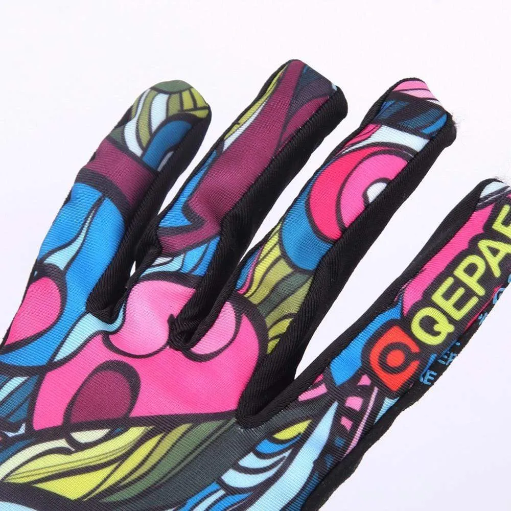 Print Cycling Gloves Bike Bicycle Sports Full Finger  Hiking Gloves Mesh GEL Winter Gloves Women