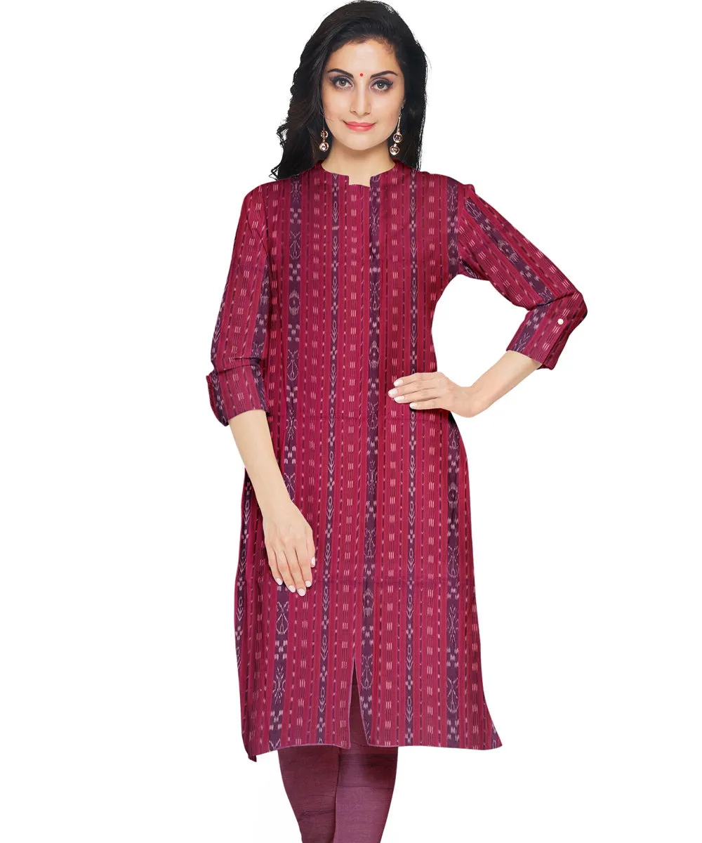 Purple hand woven cotton nuapatna dress material