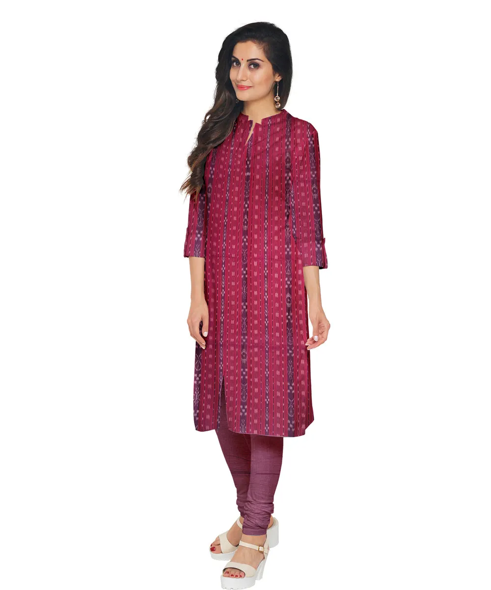 Purple hand woven cotton nuapatna dress material