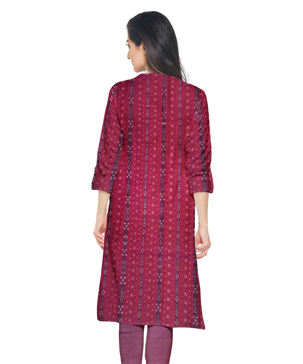 Purple hand woven cotton nuapatna dress material