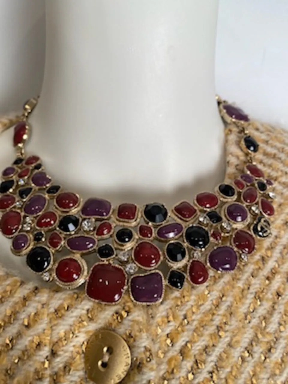 Rare Chanel 08A 2008 Fall Gripoix multicolor collar Necklace