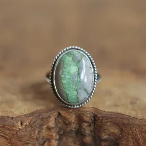 Ready to Ship - Green Variscite Boho Ring - Size 6 - Silversmith Ring - Variscite in Boulder Ring - Choose Your Stone