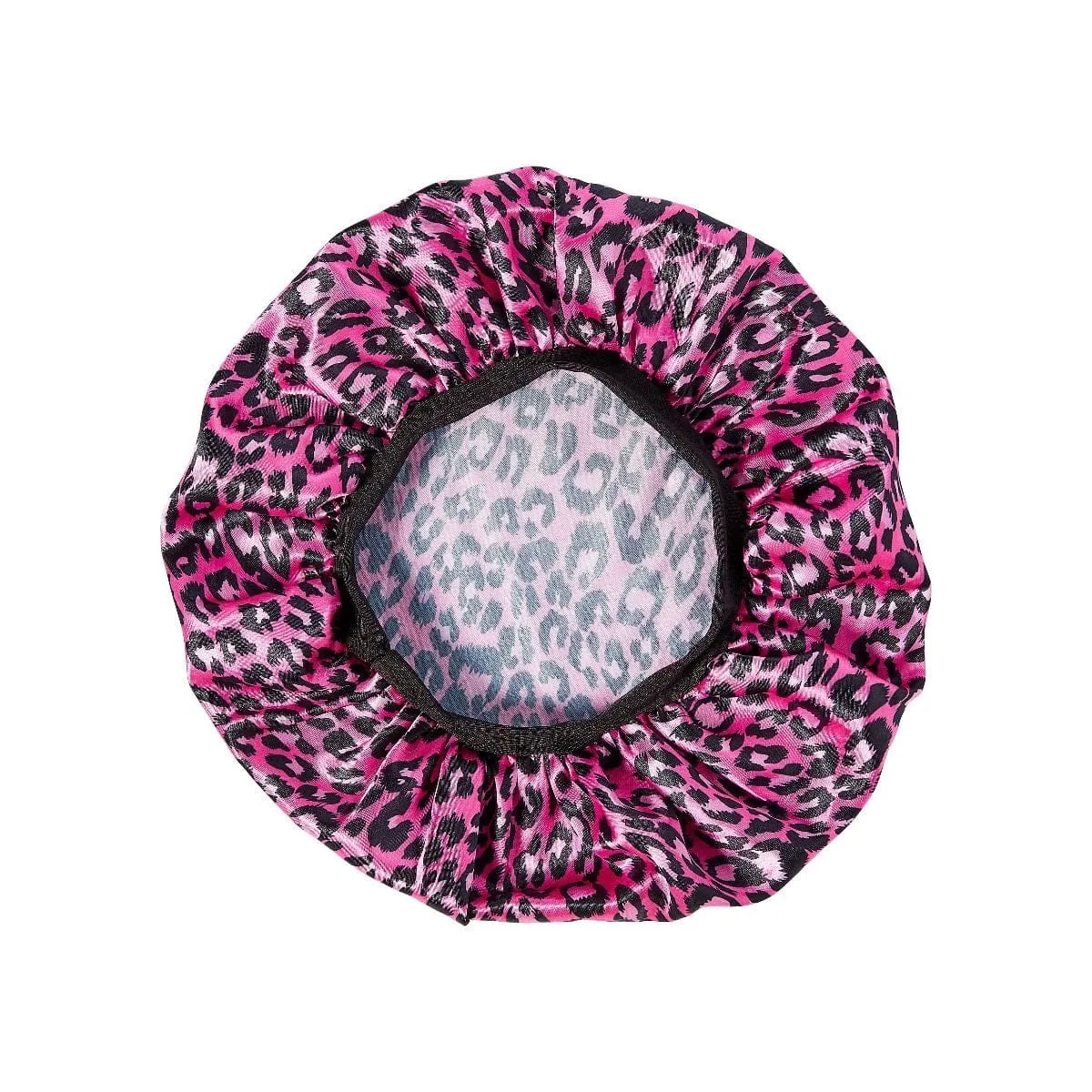 RED BY KISS | Kids Satin Bonnet Wide Band Pink Leopard HJ07