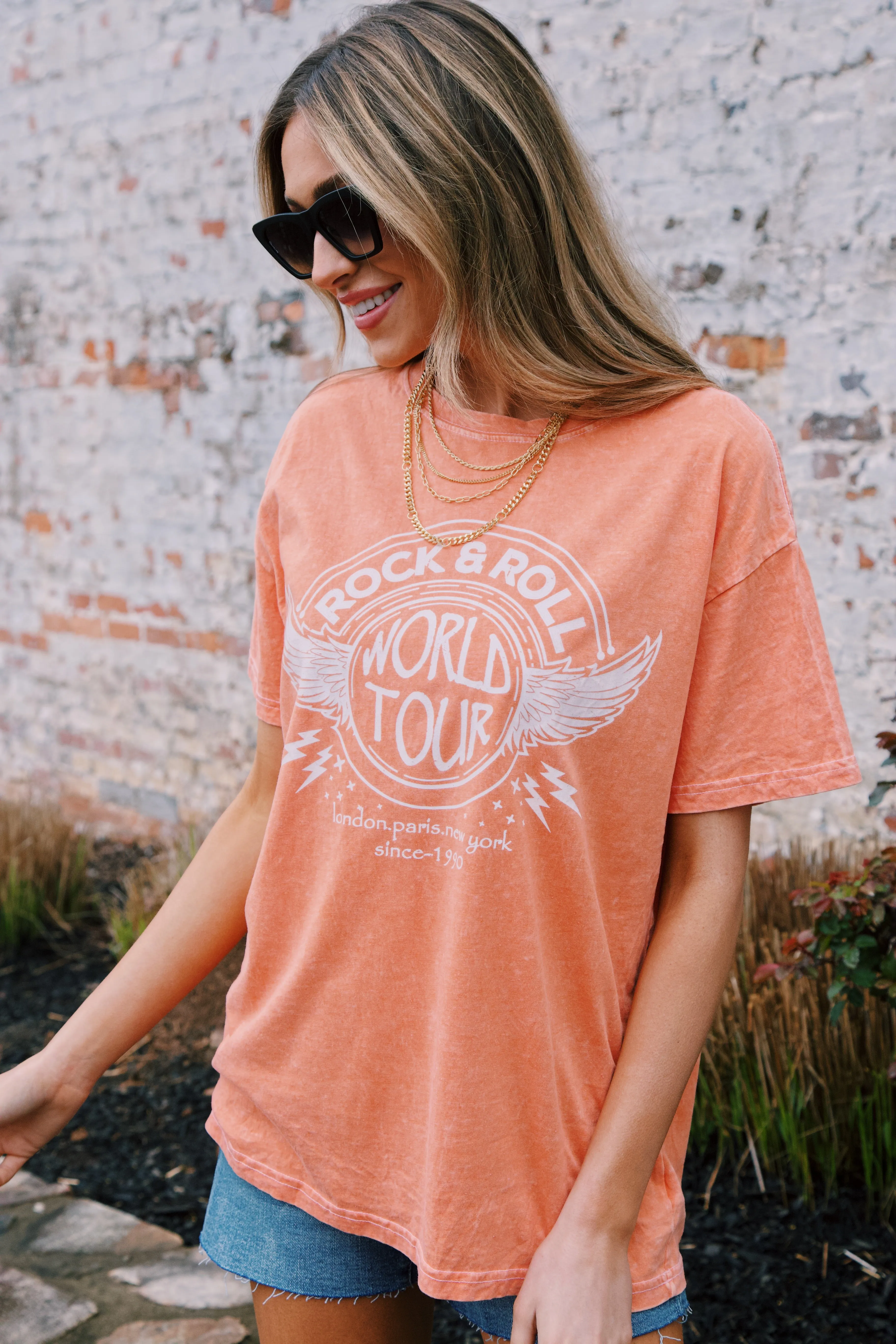 Rock And Roll Graphic Tee, Orange