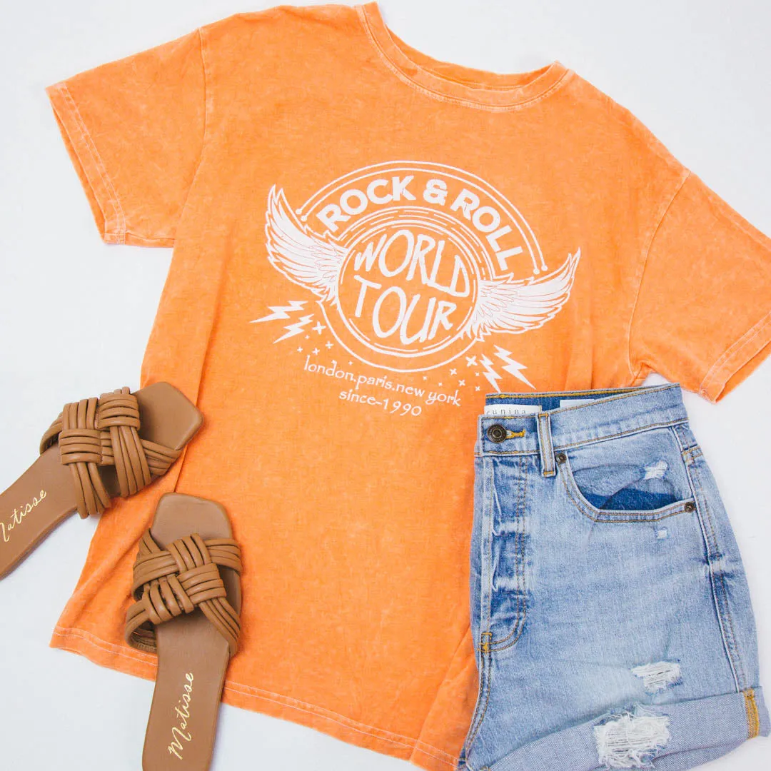 Rock And Roll Graphic Tee, Orange