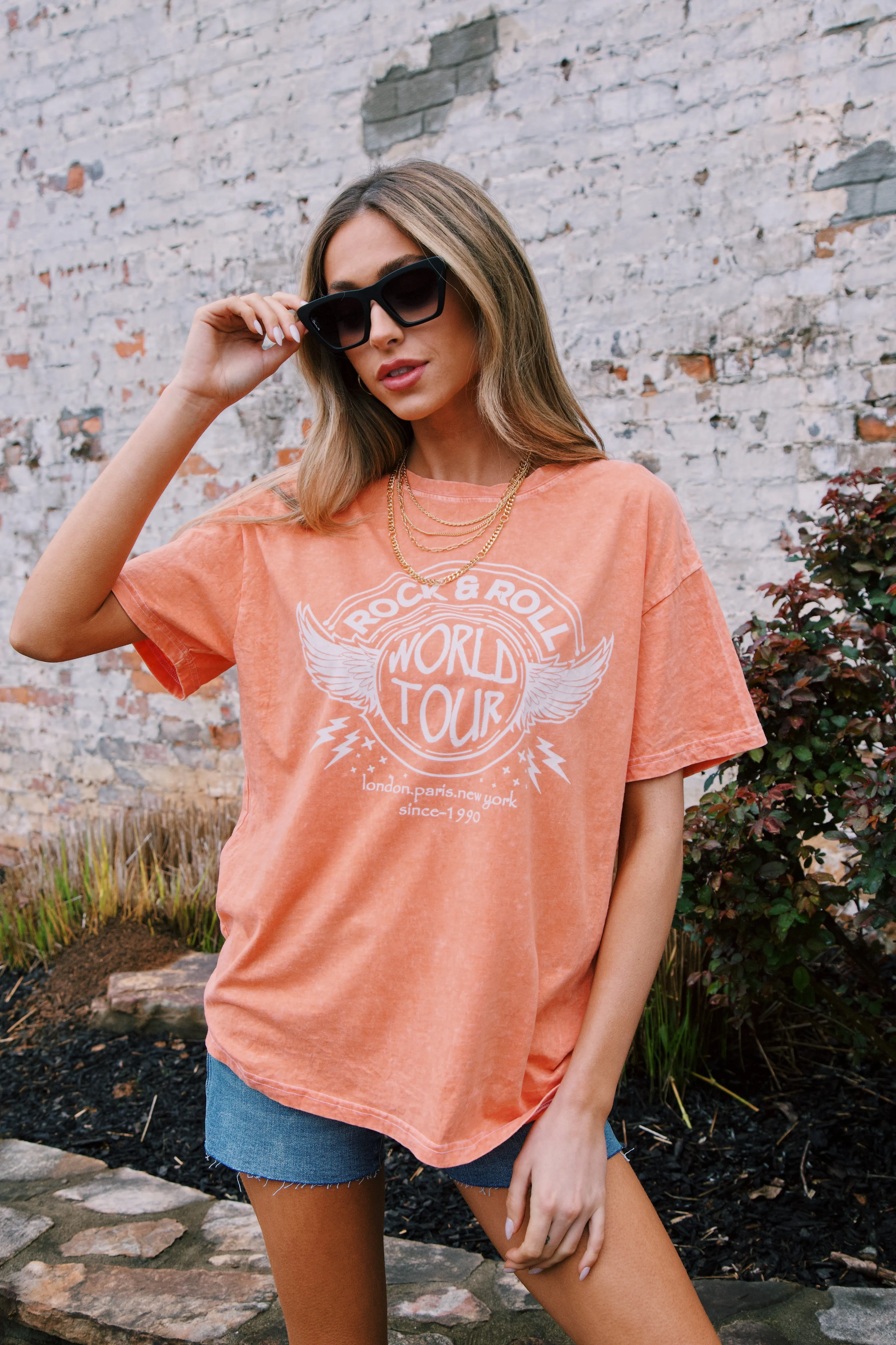 Rock And Roll Graphic Tee, Orange