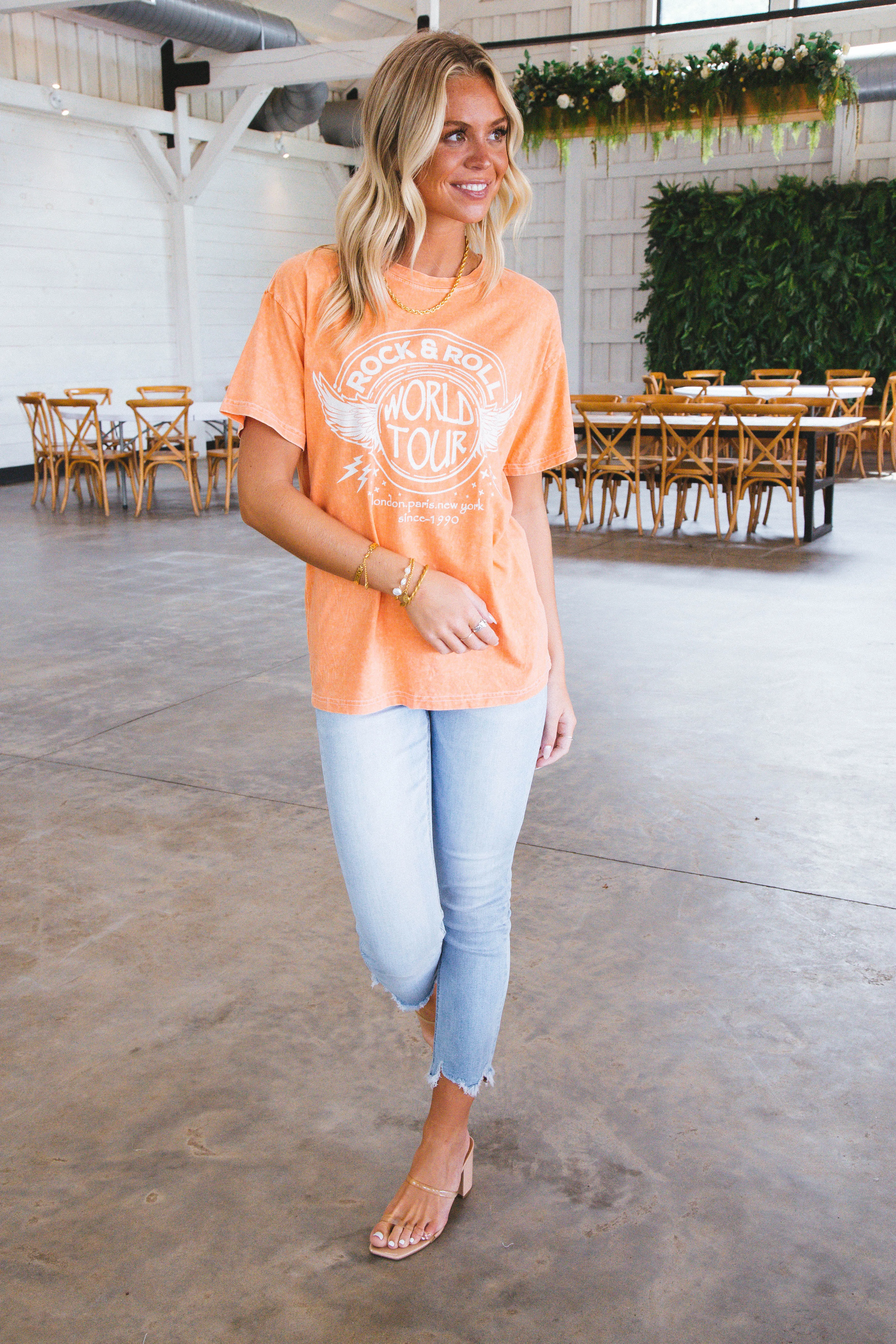 Rock And Roll Graphic Tee, Orange