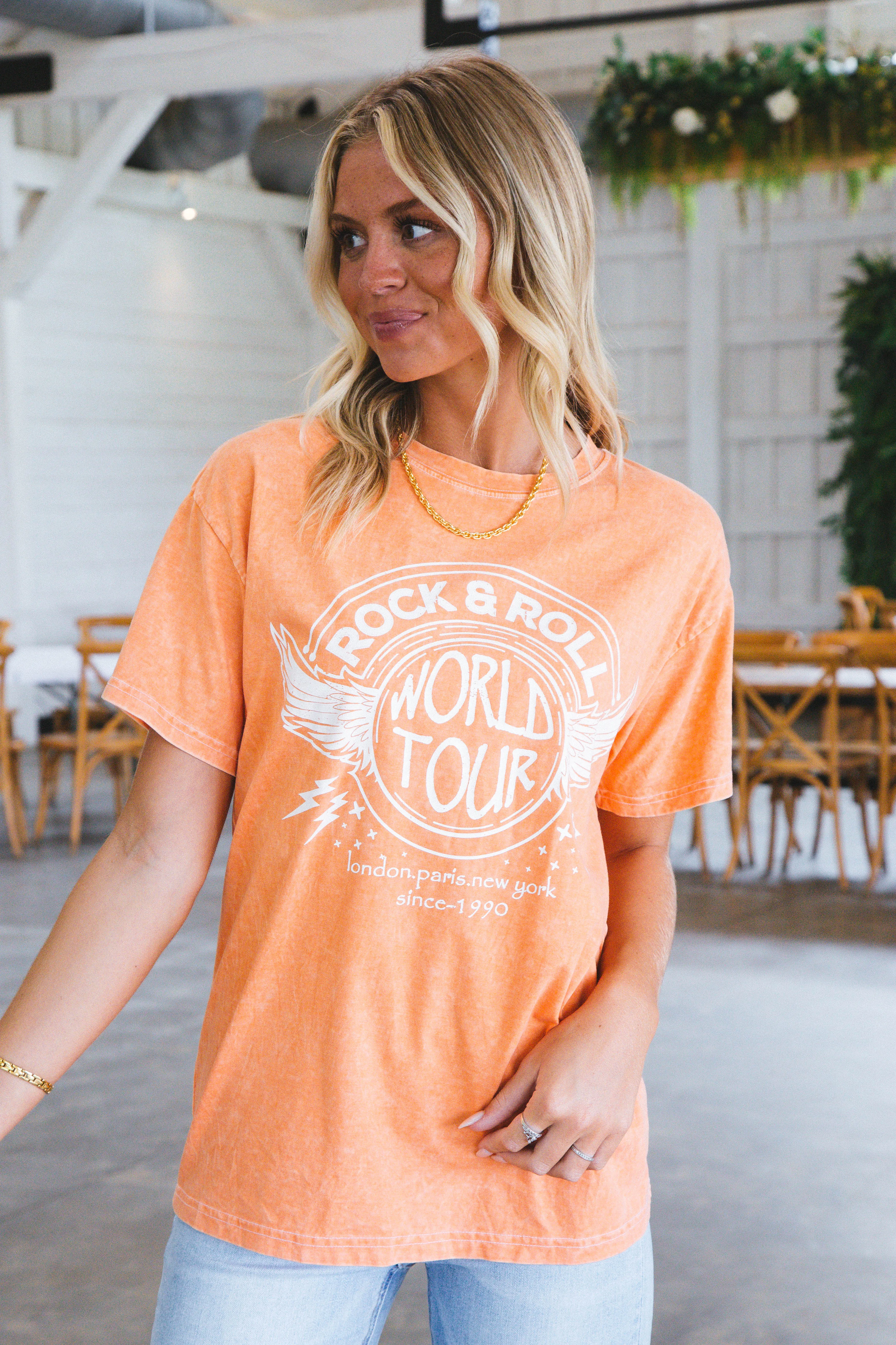 Rock And Roll Graphic Tee, Orange