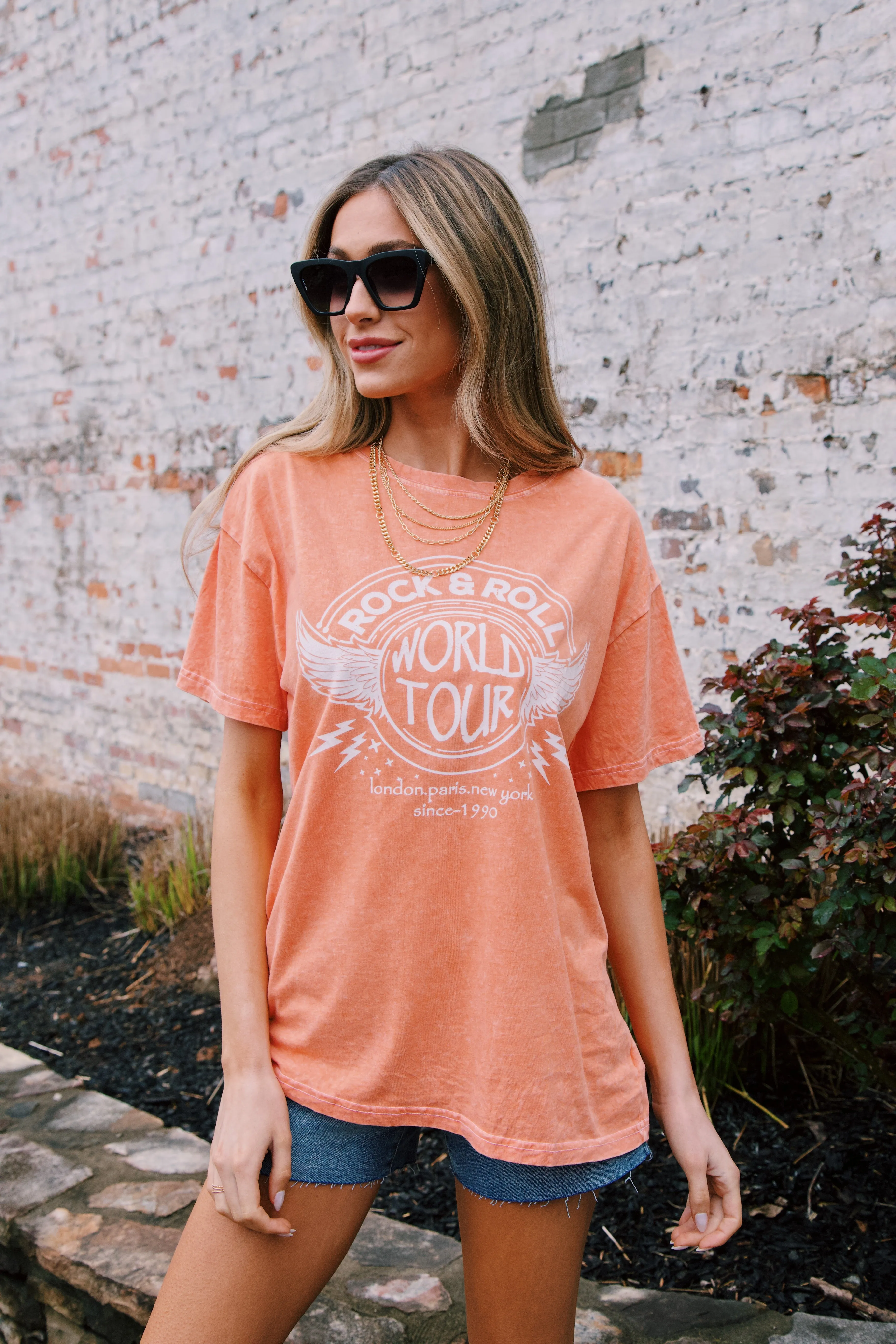 Rock And Roll Graphic Tee, Orange