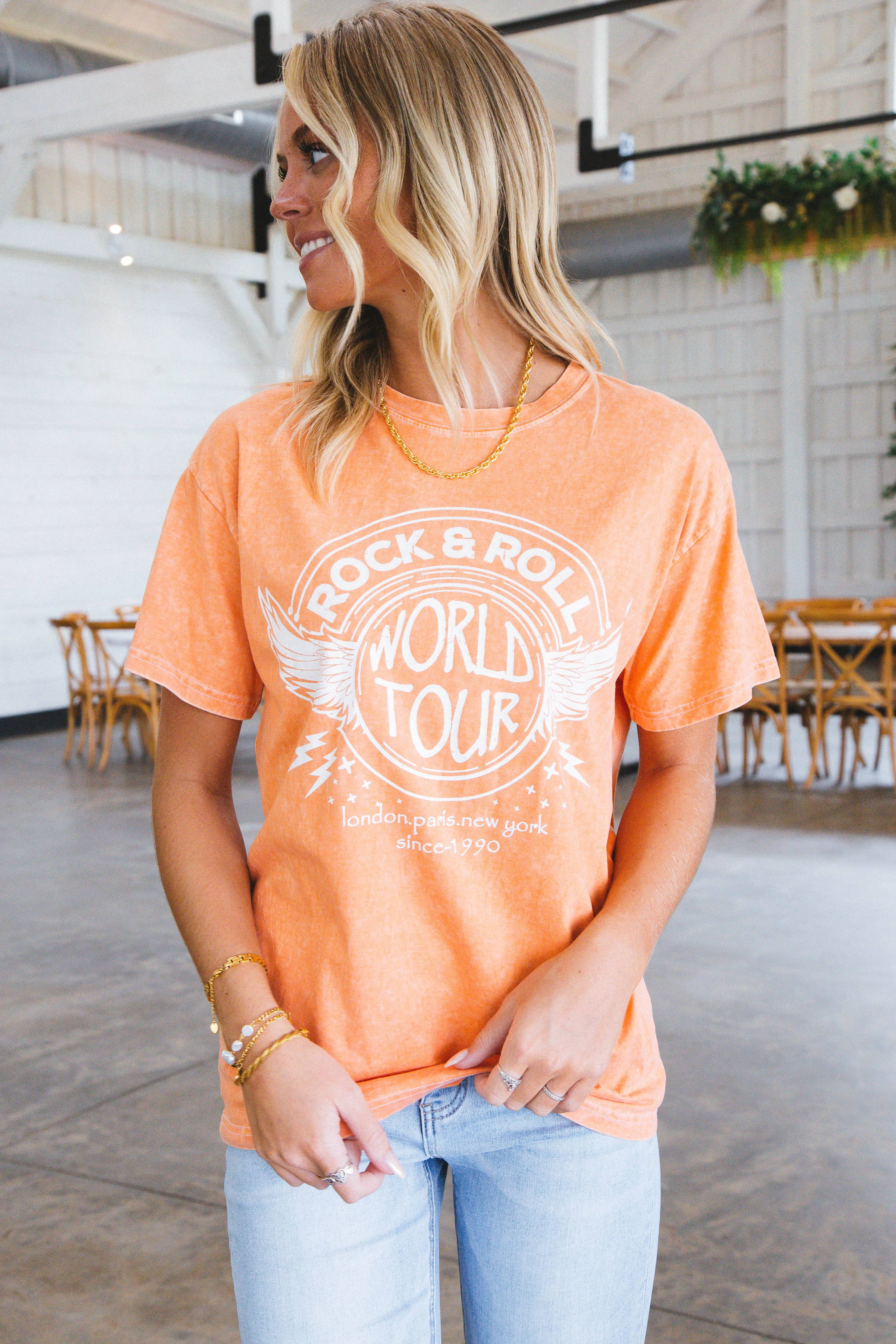 Rock And Roll Graphic Tee, Orange