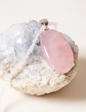 Rose Quartz Gemstone Necklace - One of a Kind