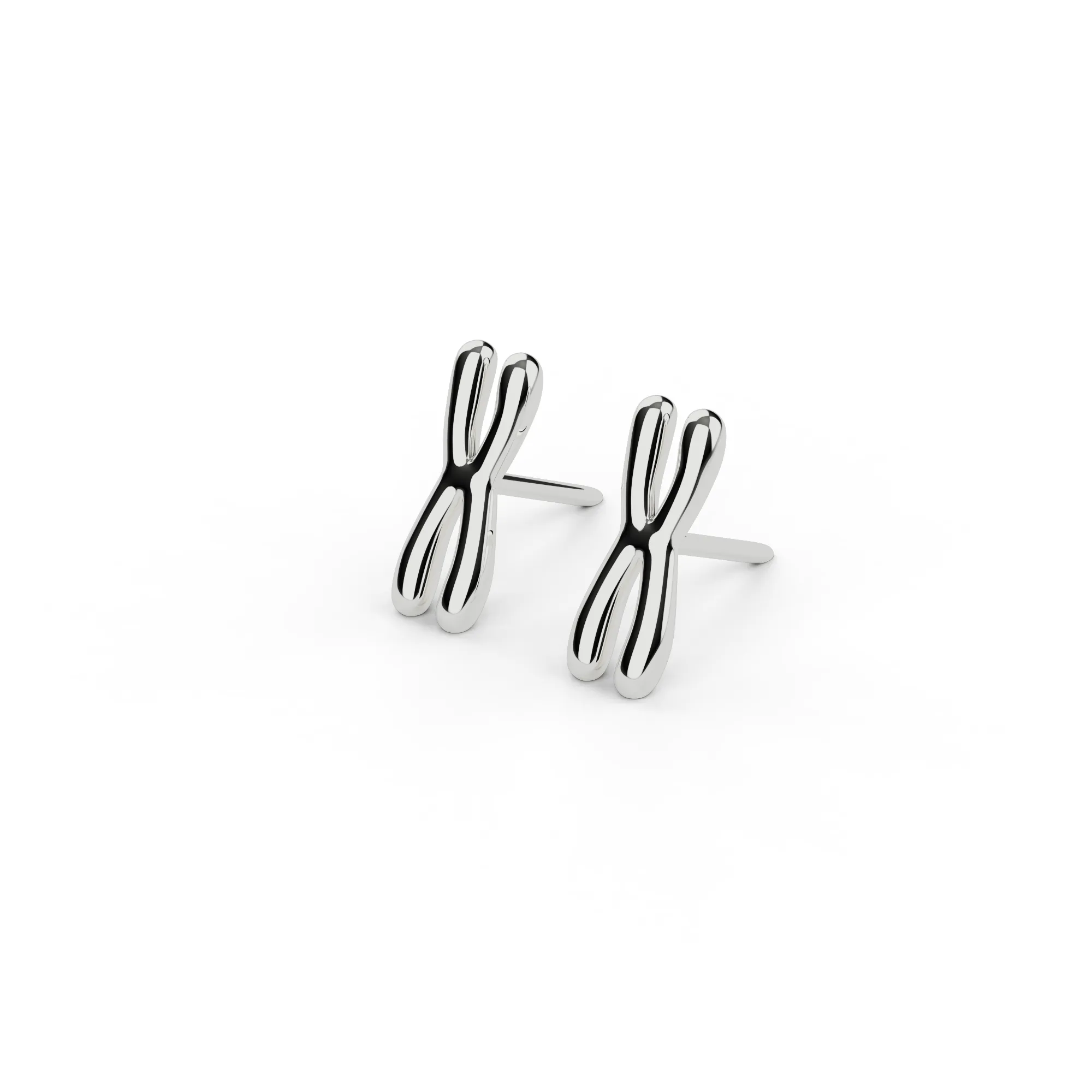 round chromosome studs | silver