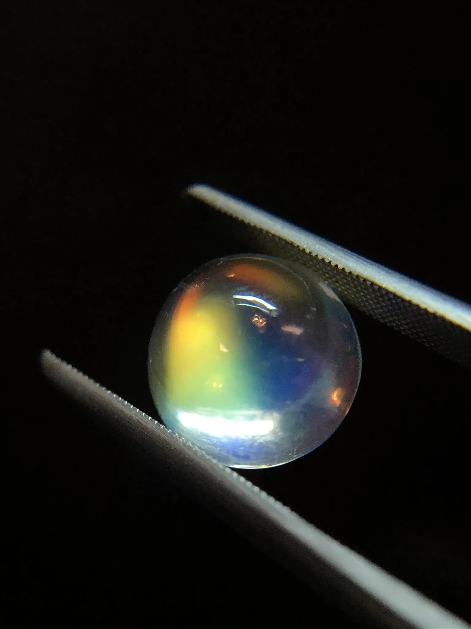 Round Rainbow Moonstone Cabochon