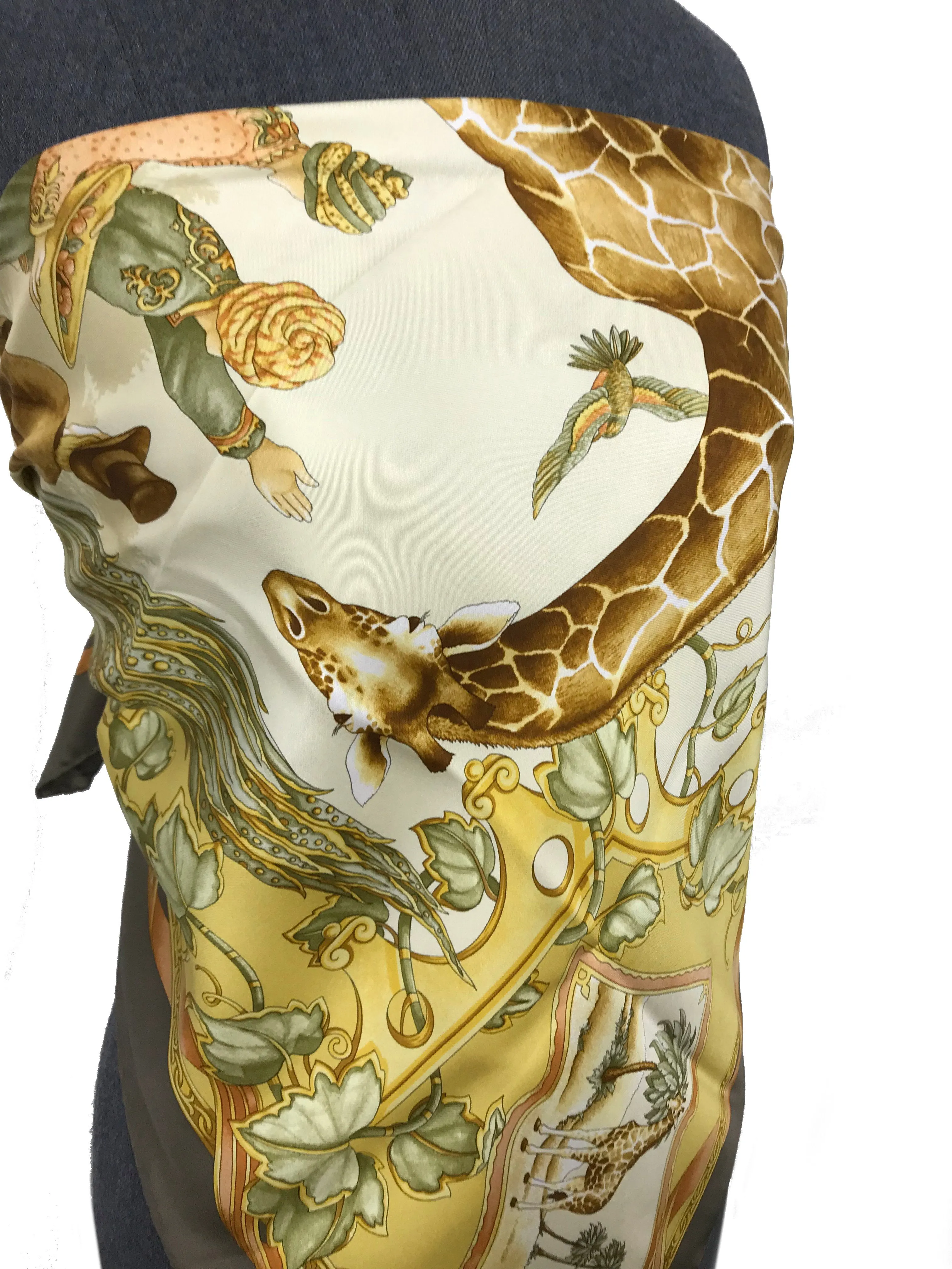 Salvatore Ferragamo Giraffe Print Silk Scarf