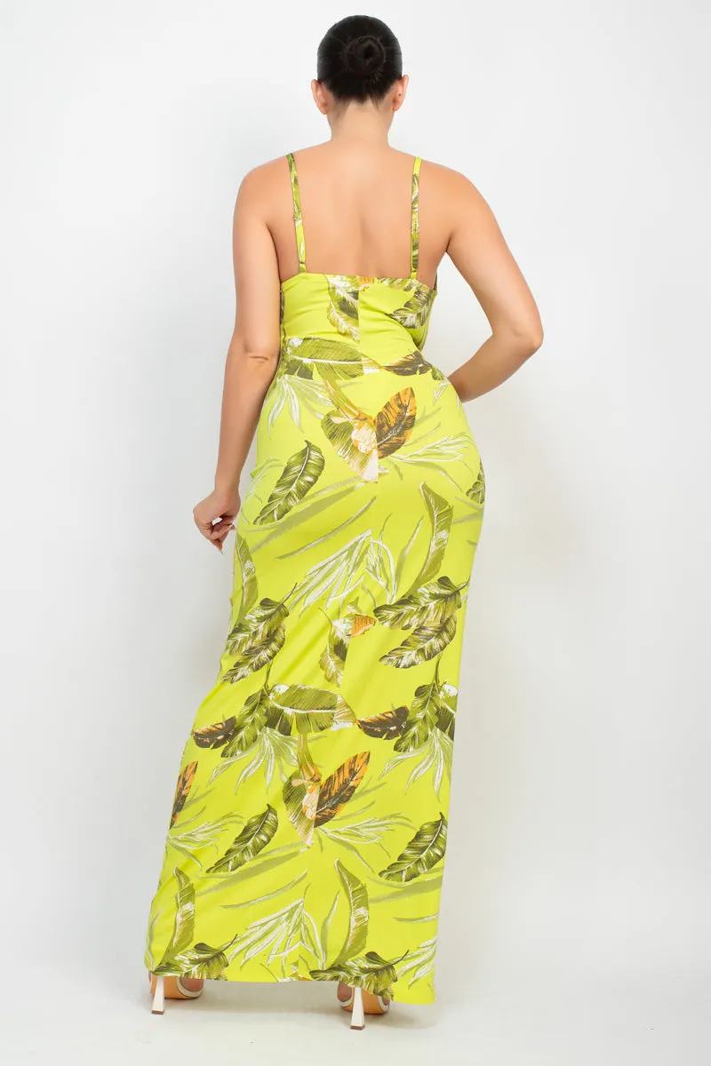 Scoop Tropical Print Maxi Dress