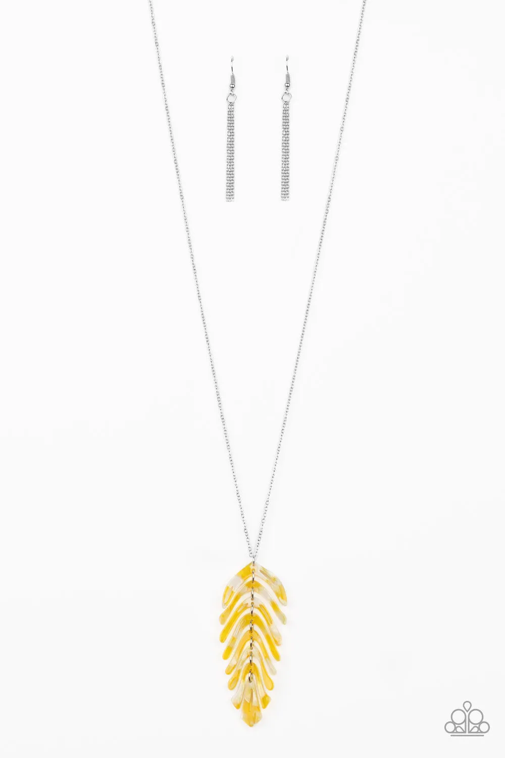 She QUILL Be Loved - Yellow Paparazzi Necklace