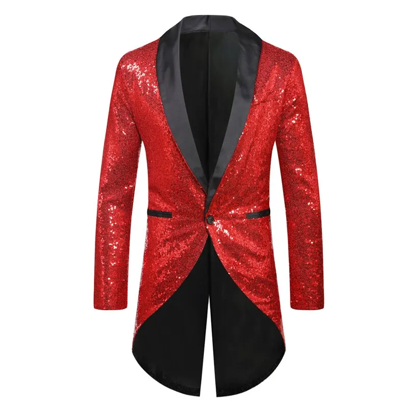 Shiny Gold Sequin Glitter Embellished Blazer Jacket Men's Nightclub Prom Suit Blazer Homme Stage Clothes For singers