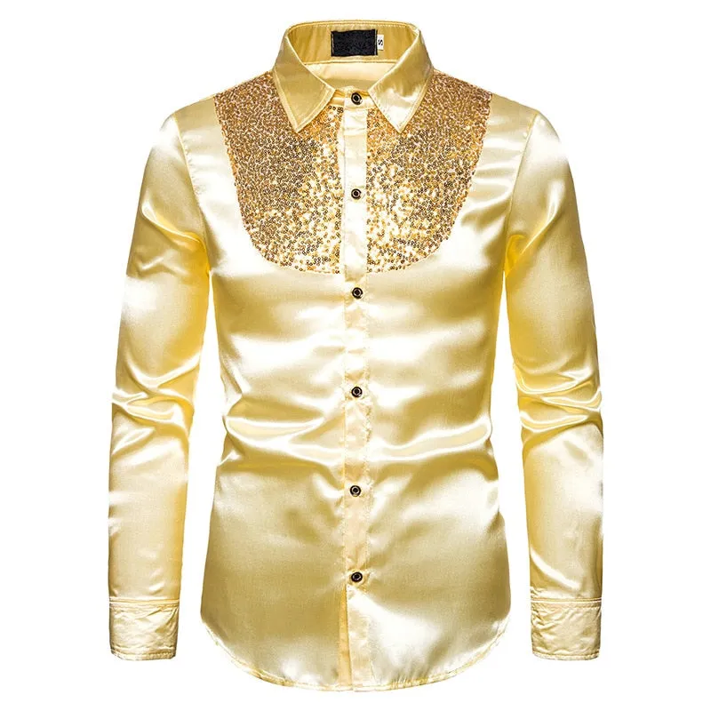 Shiny Gold Sequin Glitter Embellished Blazer Jacket Men's Nightclub Prom Suit Blazer Homme Stage Clothes For singers