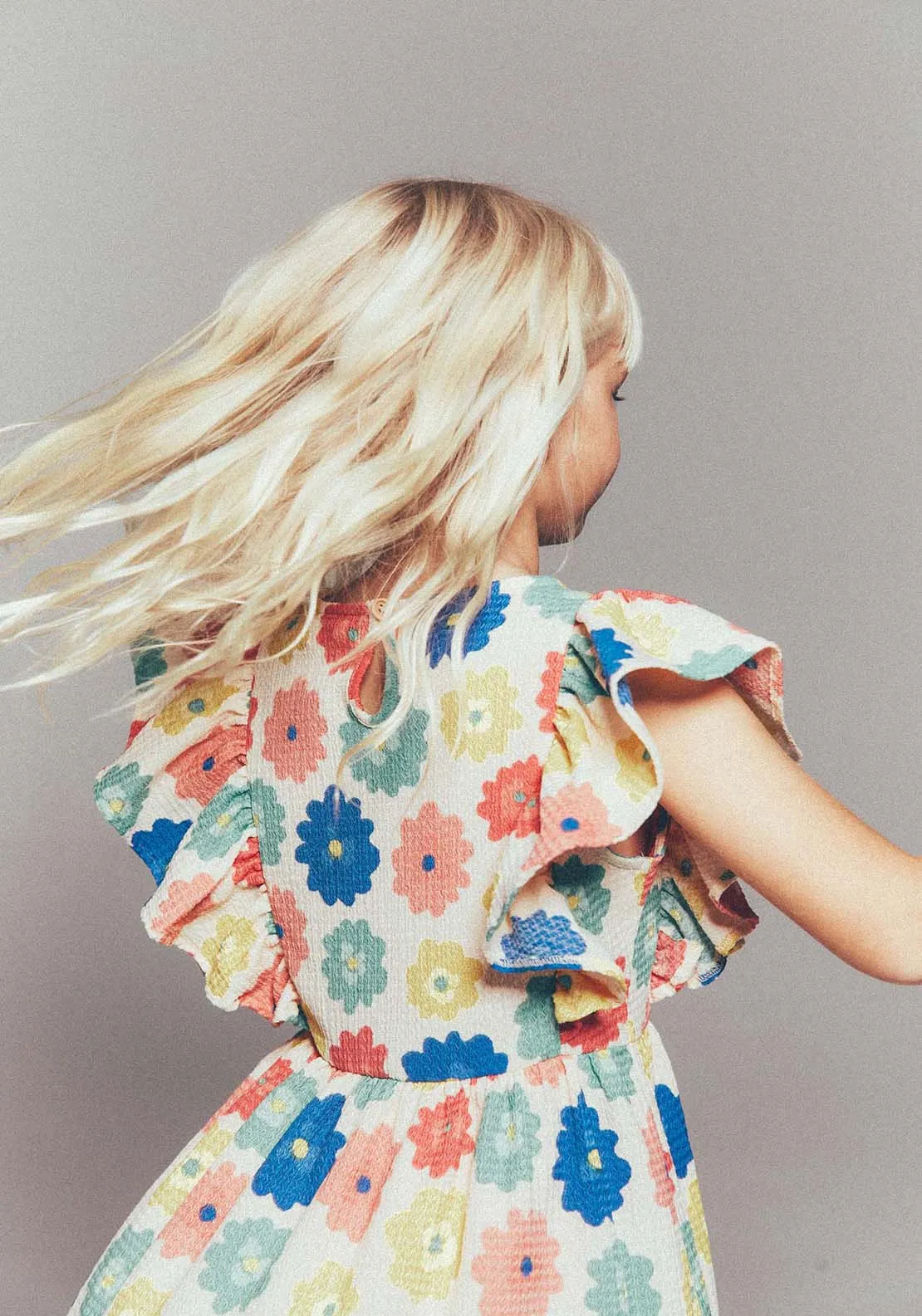 Short Sleeve Floral  Dress - Multi