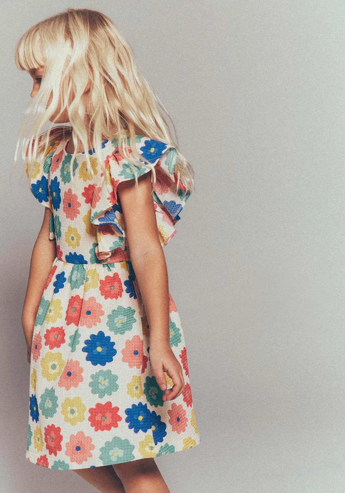 Short Sleeve Floral  Dress - Multi