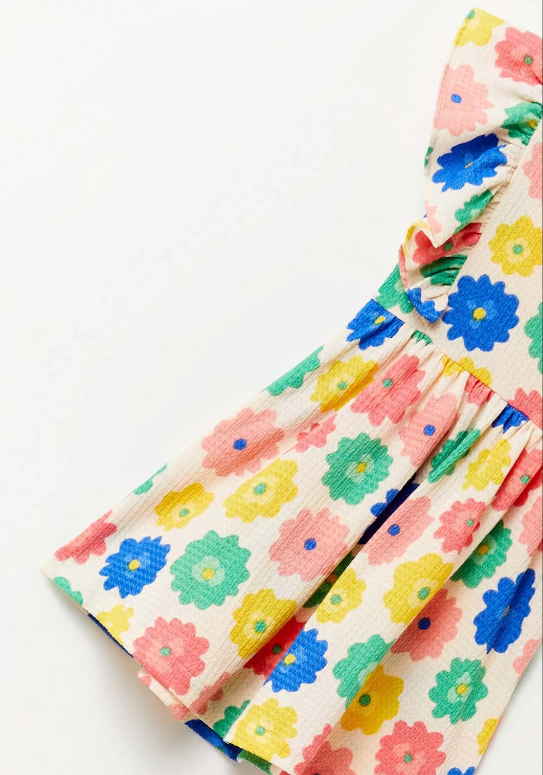 Short Sleeve Floral  Dress - Multi