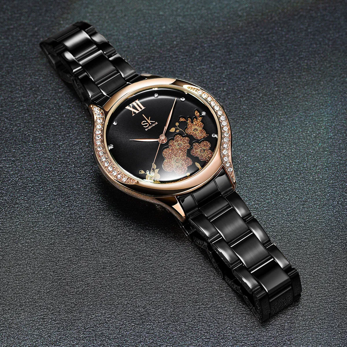 SK Lady Wristwatch - Black/R-Gold/Silver