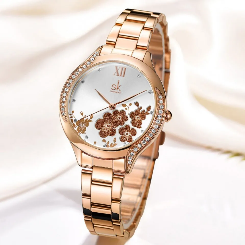 SK Lady Wristwatch - Black/R-Gold/Silver