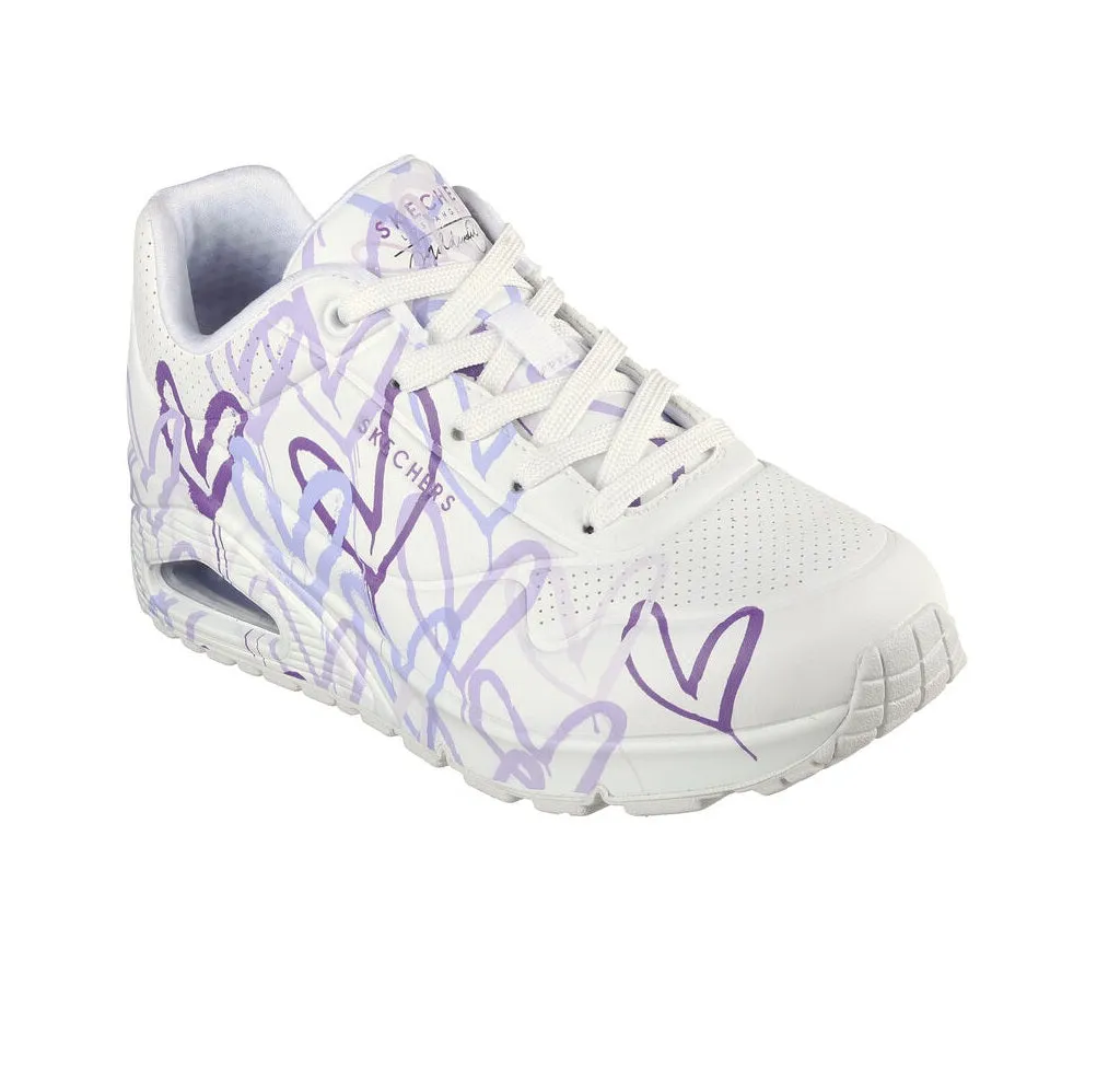 Skechers women's sneakers shoe Uno Spread the Love 155507/WLPR white light purple